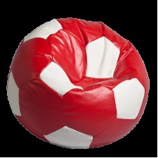 Puf Relaxtime Football medium Red&White