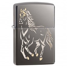 Brichetă cu benzină Zippo 28645 Running Horse Black Ice
