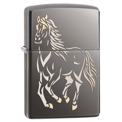 Бензиновая зажигалка Zippo 28645 Running Horse Black Ice