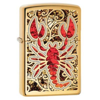 Brichetă cu benzină Zippo 29096 Scorpion Shell Fusion HP Brass