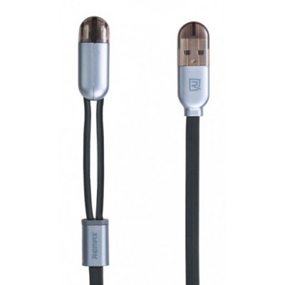 USB Кабель Remax Binary Lightning+Micro cable Black