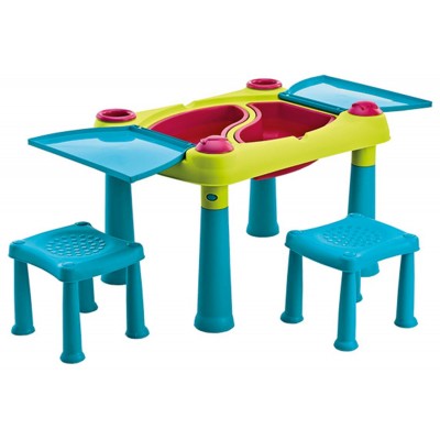 Măsuță pentru copii cu scaune Keter Creative Play Table Set Light Green/Turquoise (231593)