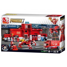 Set de construcție Sluban F1 Racing Car Station (B0375)