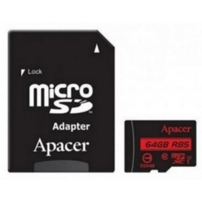 Карта памяти Apacer microSDXC UHS-I U1 Class10 R85 64GB (AP64GMCSX10U5-R)