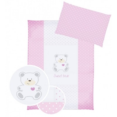 Lenjerie de pat pentru copii Albero Mio Sweet Bear Pink (C-5 H167)