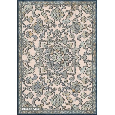 Covor Ecofloor Farashe (494C487340) Flower Kaleidoscope White Peach with Grey 2.00x3.00m