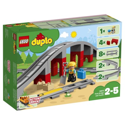 Set de construcție Lego Duplo: Train Bridge and Tracks (10872)