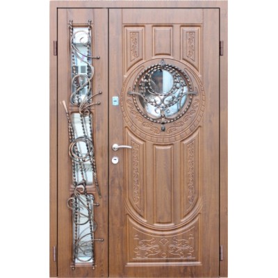 Uşă de exterior Tesand 761-2 Walnut/Beige Glass 2050x1200