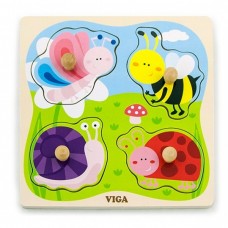 Развивающий набор Viga Flat Puzzle with Big Wooden Knob - Insect (50131)