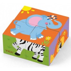 Кубики Viga 4pcs 6-side Cube Puzzle - Wild animal (50836)