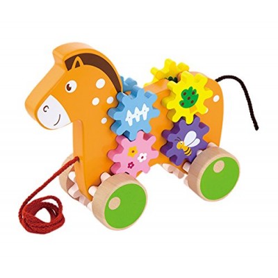 Jucarie de impins si tras Viga Pull Along Horse with Gears (50976)