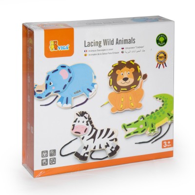 Joc educativ Viga Lacing Wild Animals (51326)