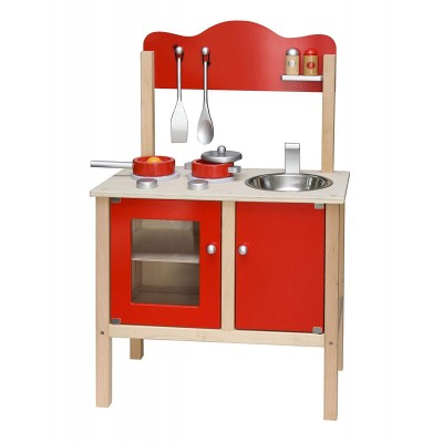 Mobilier de jucărie Viga Red Kitchen with Accessories (50384)
