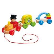 Jucarie de impins si tras Hape Triple Play Train (E0431A)