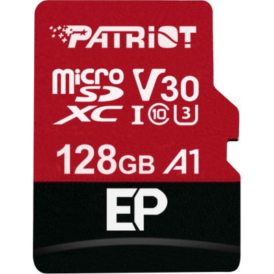 Карта памяти Patriot 128Gb EP Series MicroSDXC V30 A1 U3 Class 10 + SD Adapter (PEF128GEP31MCX)