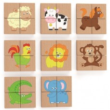 Пазл Viga 32 Magentc Puzzle Block — Animals (50722)