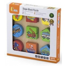 Puzzle Viga 24 Shape Block Puzzle — Cars (659586)