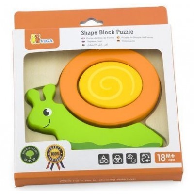 Пазл Viga 3 Shape Block Puzzle — Snail (59931)