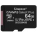 Сard de memorie Kingston microSD 64Gb Class10 A1 UHS-I (SDCS2/64GBSP)