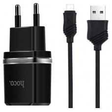 Зарядное устройство Hoco C12 Black (Lightning cable)