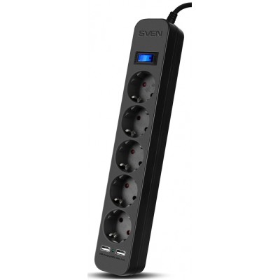 Сетевой фильтр Sven SF-05LU 5s 1.8m Black
