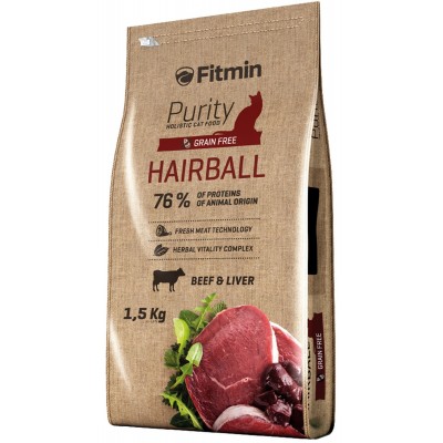 Hrană uscată pentru pisici Fitmin Purity Hairball 1.5kg