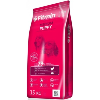 Hrană uscată pentru câini Fitmin Medium Puppy 15kg