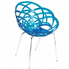 Scaun Papatya Flora ML Blue/Chrome