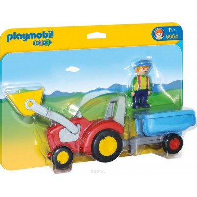 Фигурка героя Playmobil 1.2.3: Tractor with Trailer (PM6964)