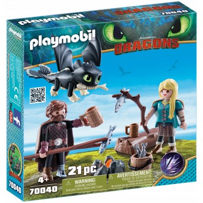 Фигурка героя Playmobil Dragons: Hiccup Astrid and Dragon (PM70040)