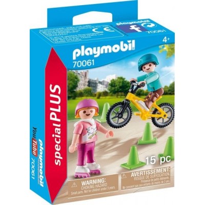 Фигурка героя Playmobil Special Plus: Children with Skates and Bike (70061)