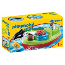 Navă Playmobil 1.2.3: Fisherman with Boat (PM70183)