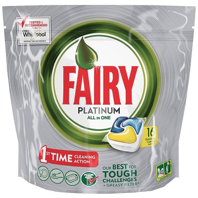 Detergent pentru mașine de spălat vase Fairy Platinum All in One 16cap