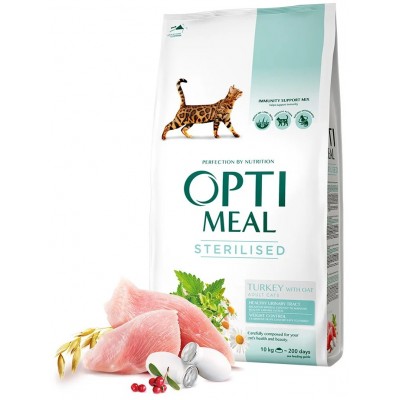 Hrană uscată pentru pisici Optimeal Cat Turkey and Oats 10kg