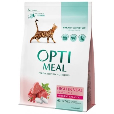 Hrană uscată pentru pisici Optimeal Cat Veal 4kg