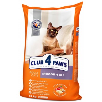 Сухой корм для кошек Клуб 4 лапы Adult Cats Indoor 14kg