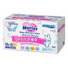 Детские влажные салфетки Merries Wet wipes Merries baby 54x2pcs