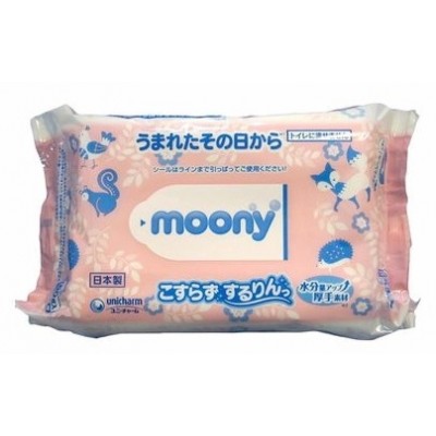 Детские влажные салфетки Moony Wet wipes Moony baby Ultra soft 60pcs