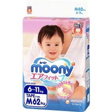 Подгузники Moony Unicharm M 62pcs