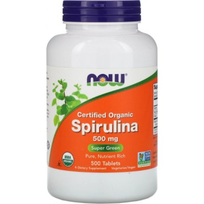 Антиоксидант NOW Spirulina 500mg 500tab