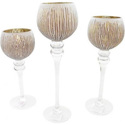 Suport pentru lumânări Wurm White/Gold (10022114) 3pcs