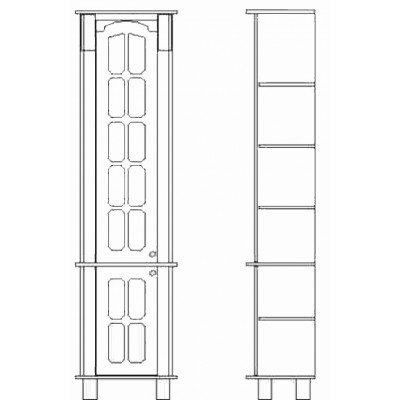 Dulap baie КМК Версаль 2Д Albastru/Argintiu (0454.6)