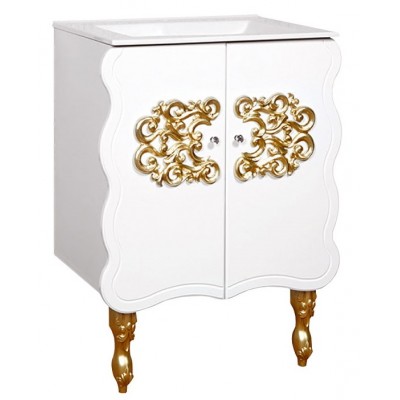 Шкаф под умывальник КМК Искушение 620 Белый/Золото (0459.12)
