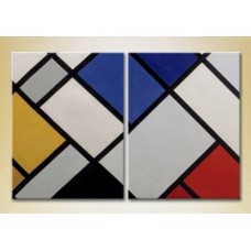 Pictură ArtPoster Red/Blue check (2229418)