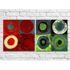 Pictură ArtPoster Abstract canvas Red/Green colored circles (3417514)