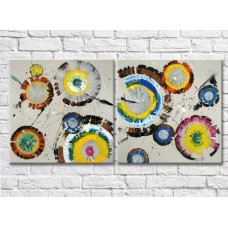 Pictură ArtPoster Modern abstract painting colored circles painted (3417509)