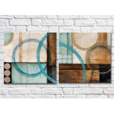 Pictură ArtPoster Blue/Brown circles (3417501)