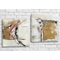 Pictură ArtPoster Abstraction canvas Gray/Red and Black (3417492)