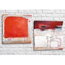 Pictură ArtPoster Abstraction of a cow Red (3417496)