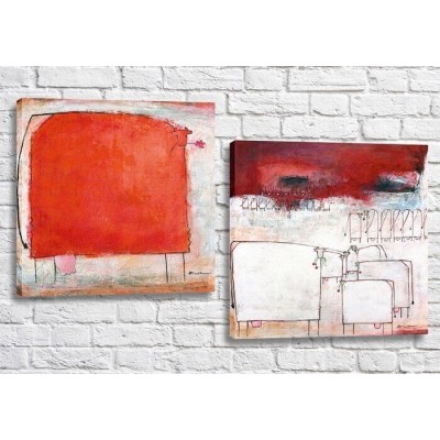 Pictură ArtPoster Abstraction of a cow Red (3417496)